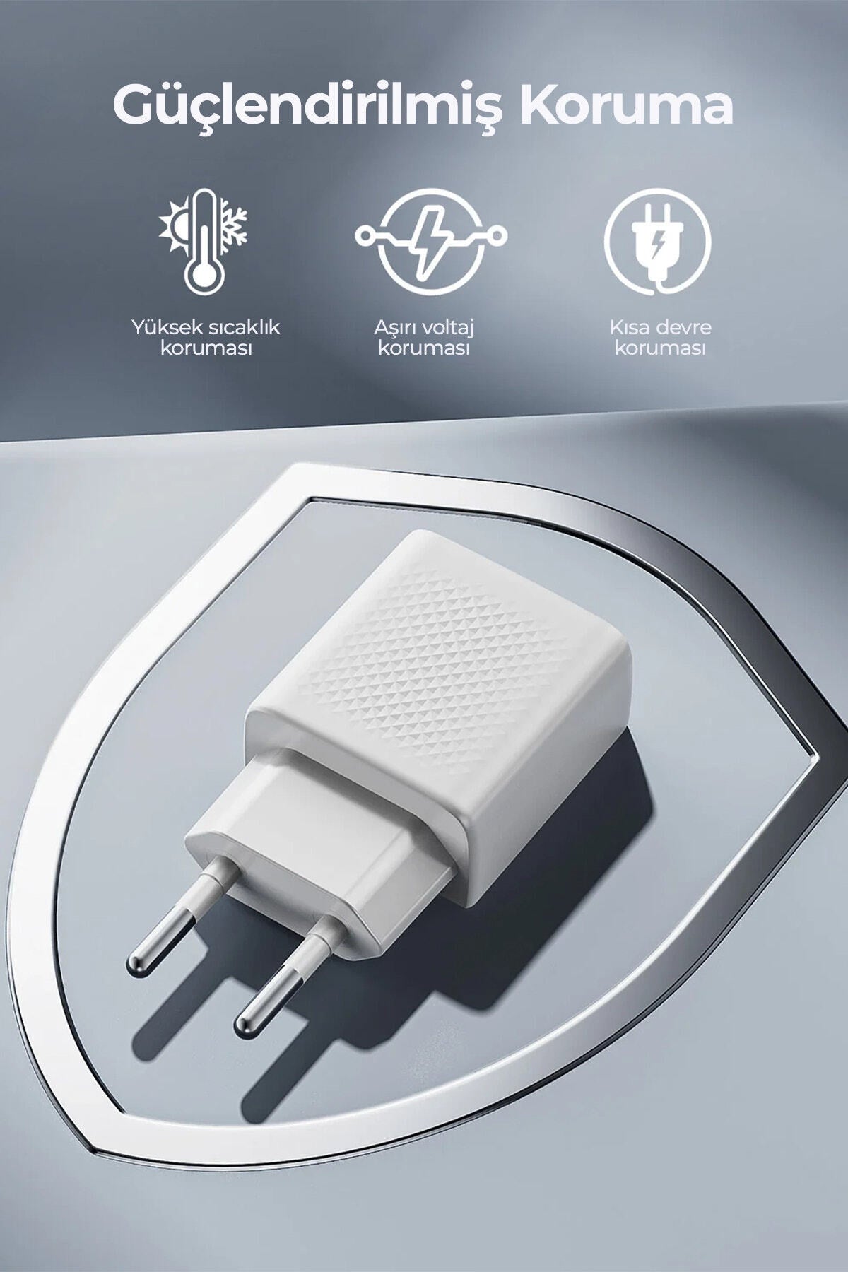 Ven-Dens VD-TC019BAC02 20 W Type-C ve 18 W USB-A Hızlı Şarj Adaptörü, 1 Metre PD 30 W Kablo, Beyaz - Beyaz