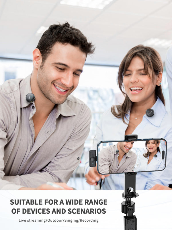 Vendens VD-MIC025 Pro Kablosuz Çift Mikrofonlu HD Ses Sistemi