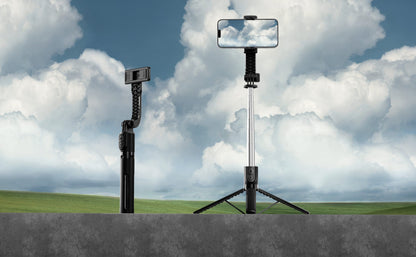 Vendens Bluetooth Selfie Stick Tripod 360° Dönebilen Uzatılabilir - Siyah