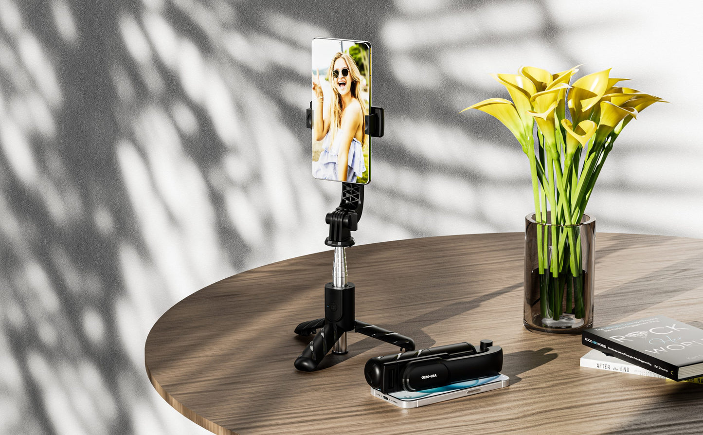 VD-SS06 Toptan Fiyat Bluetooth Selfie Çubuğu Yüksek Kalite Uzatılabilir Tripod ve Bluetooth Uzaktan Kumanda 360° Döndürülebilir Telefon Selfie Çubuğu Tripodlu