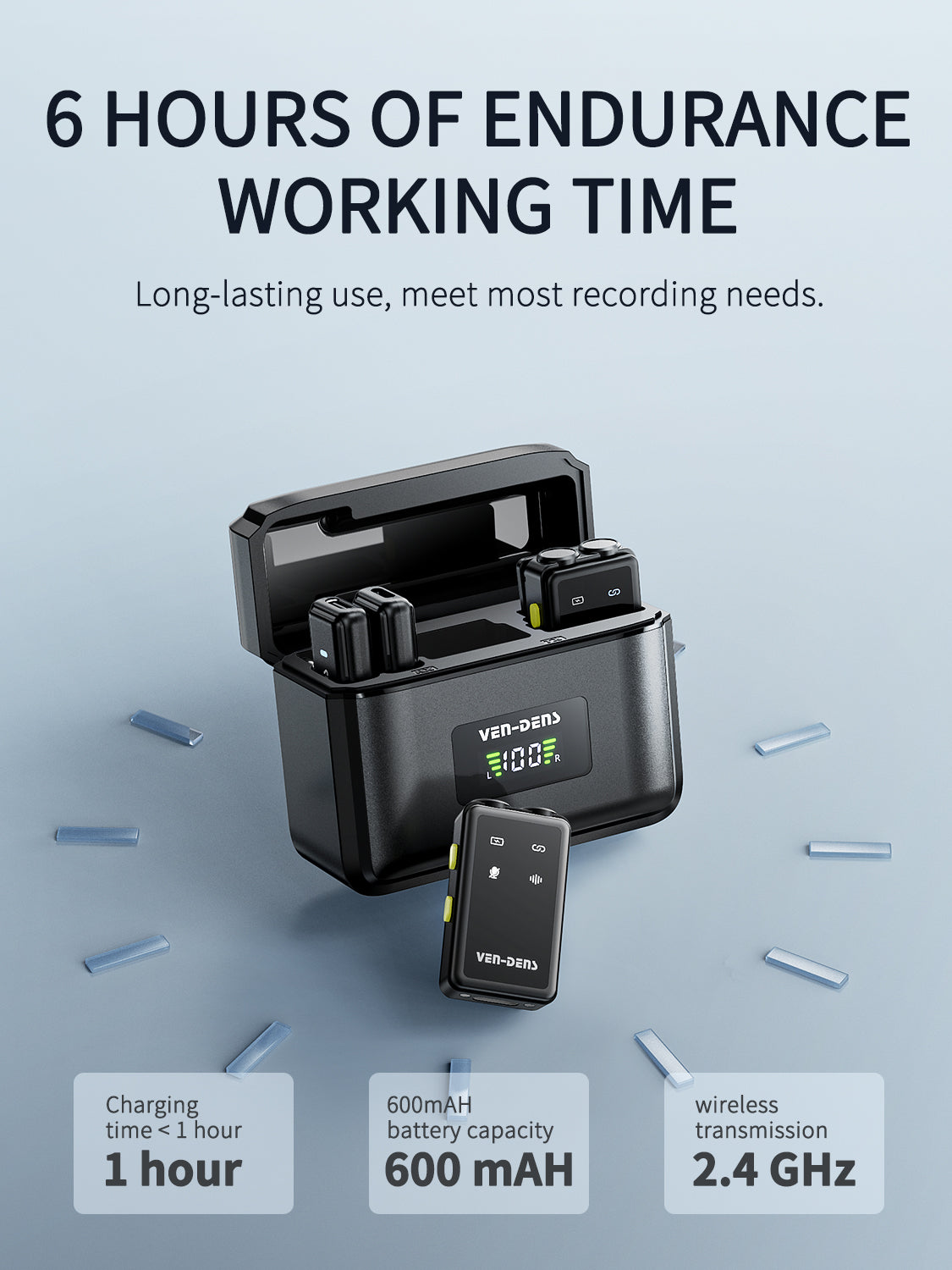 VD-MIC019 Yüksek Kaliteli Profesyonel IP/Type C Çift Mikrofonlu Kablosuz Mikrofon, Gürültü Engelleme Fonksiyonlu HD Ses