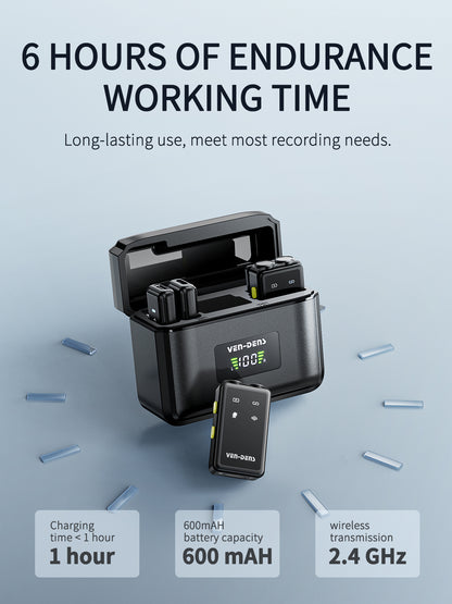 VD-MIC019 Yüksek Kaliteli Profesyonel IP/Type C Çift Mikrofonlu Kablosuz Mikrofon, Gürültü Engelleme Fonksiyonlu HD Ses