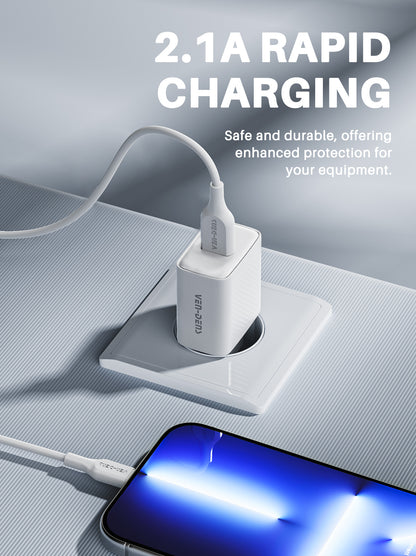 Vendens 10.5W Hızlı Şarj Cihazı PD 30W USB-C to Lightning Kablo Seti - Beyaz