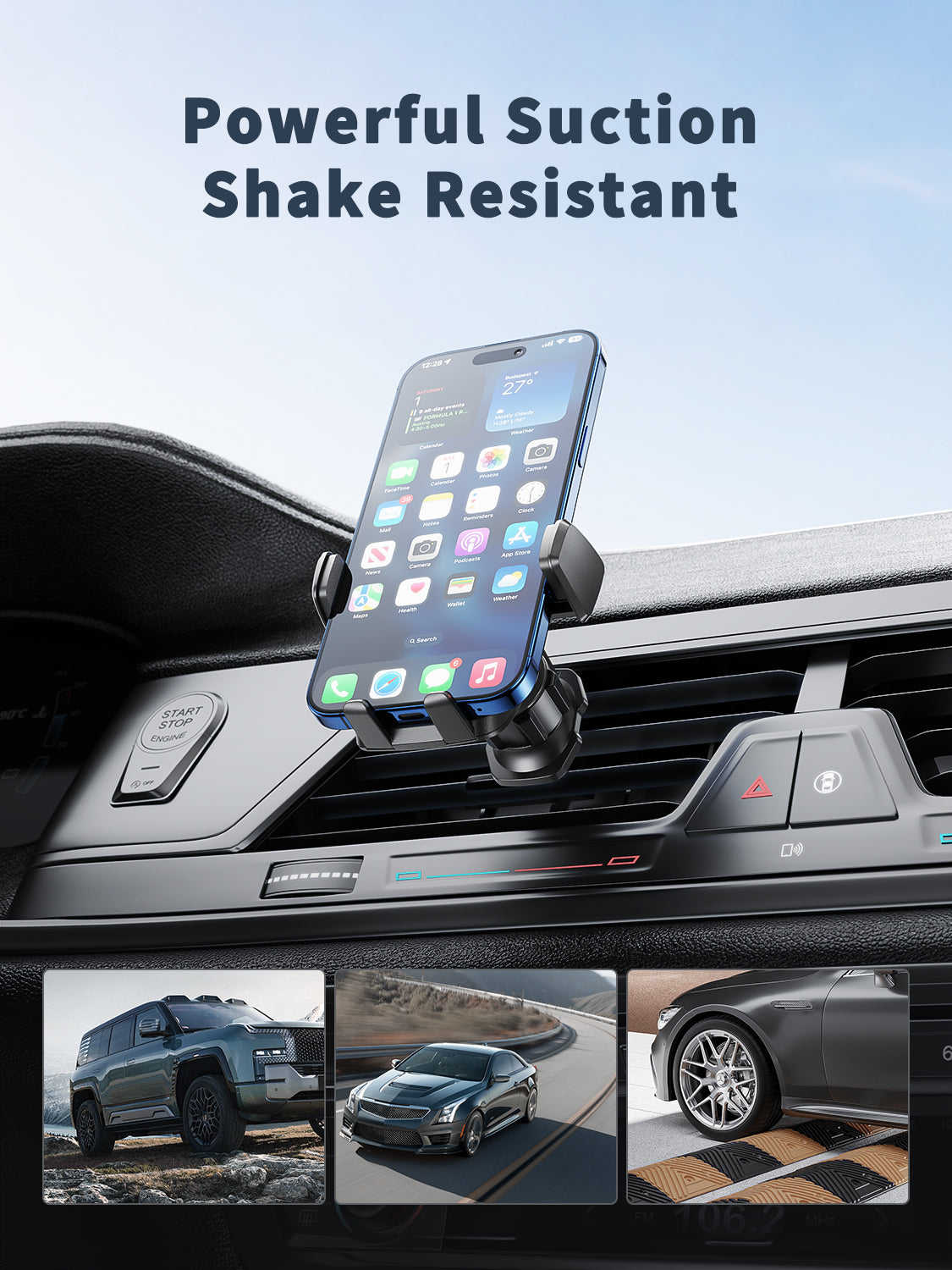 VD-HD047 Yüksek kaliteli, güçlü vantuzlu, katlanabilir telefon tutucu, araç içi/masaüstü evrensel akıllı telefon tutucu.