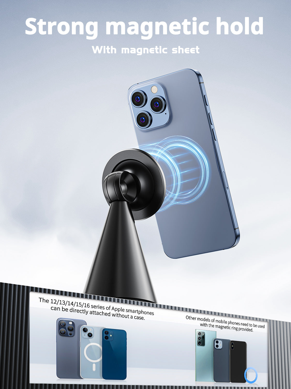 VD-HD056 Toptan fiyat, yüksek kalite, birinci sınıf, güçlü manyetik tutucu, 360 derece dönebilen, sağlam, titreşime ve düşmeye dayanıklı tutucu.