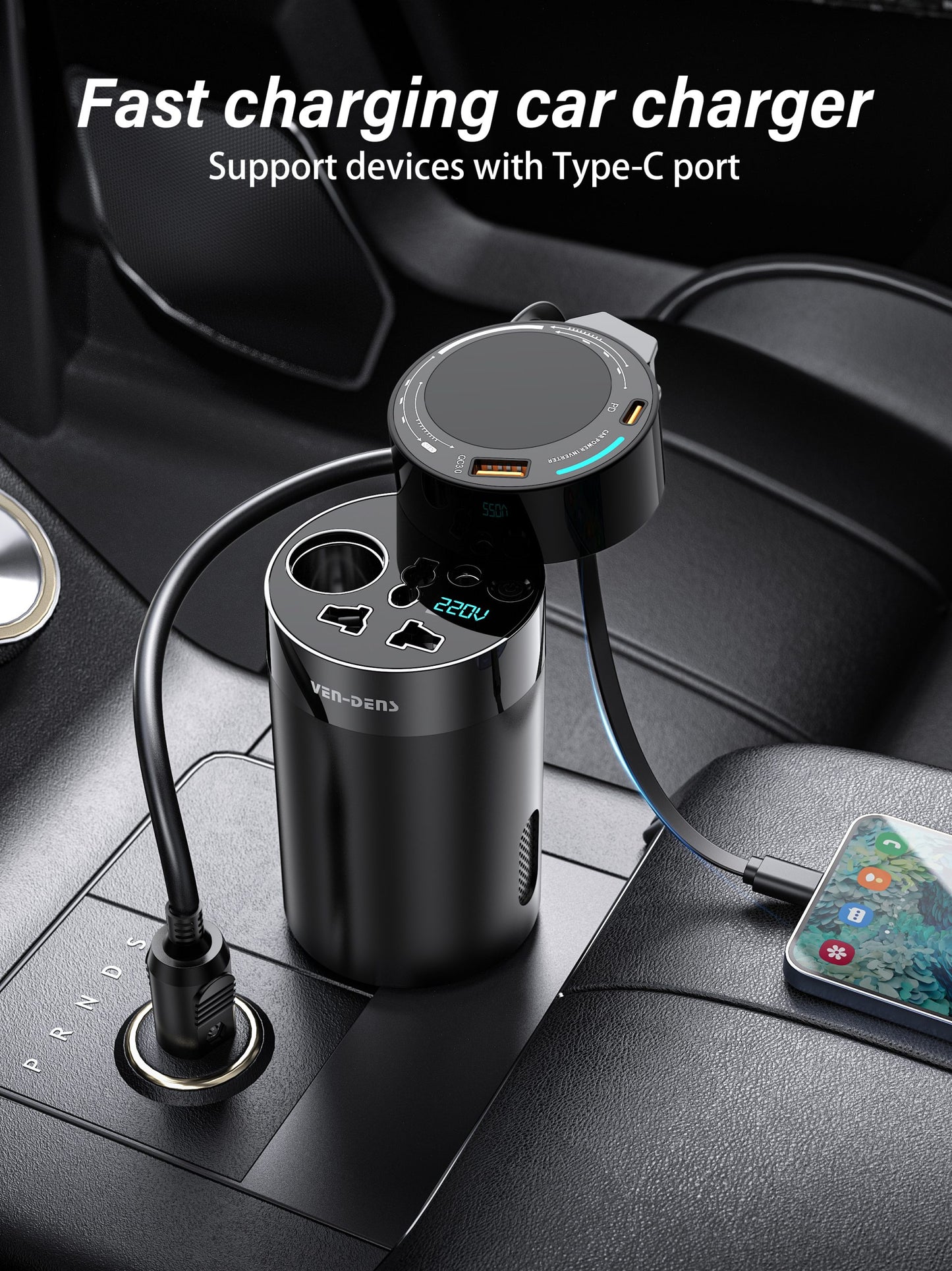 Vendens DriveMax 200W Araç Güç İstasyonu | Çakmaklık Priz ve DC Çıkış