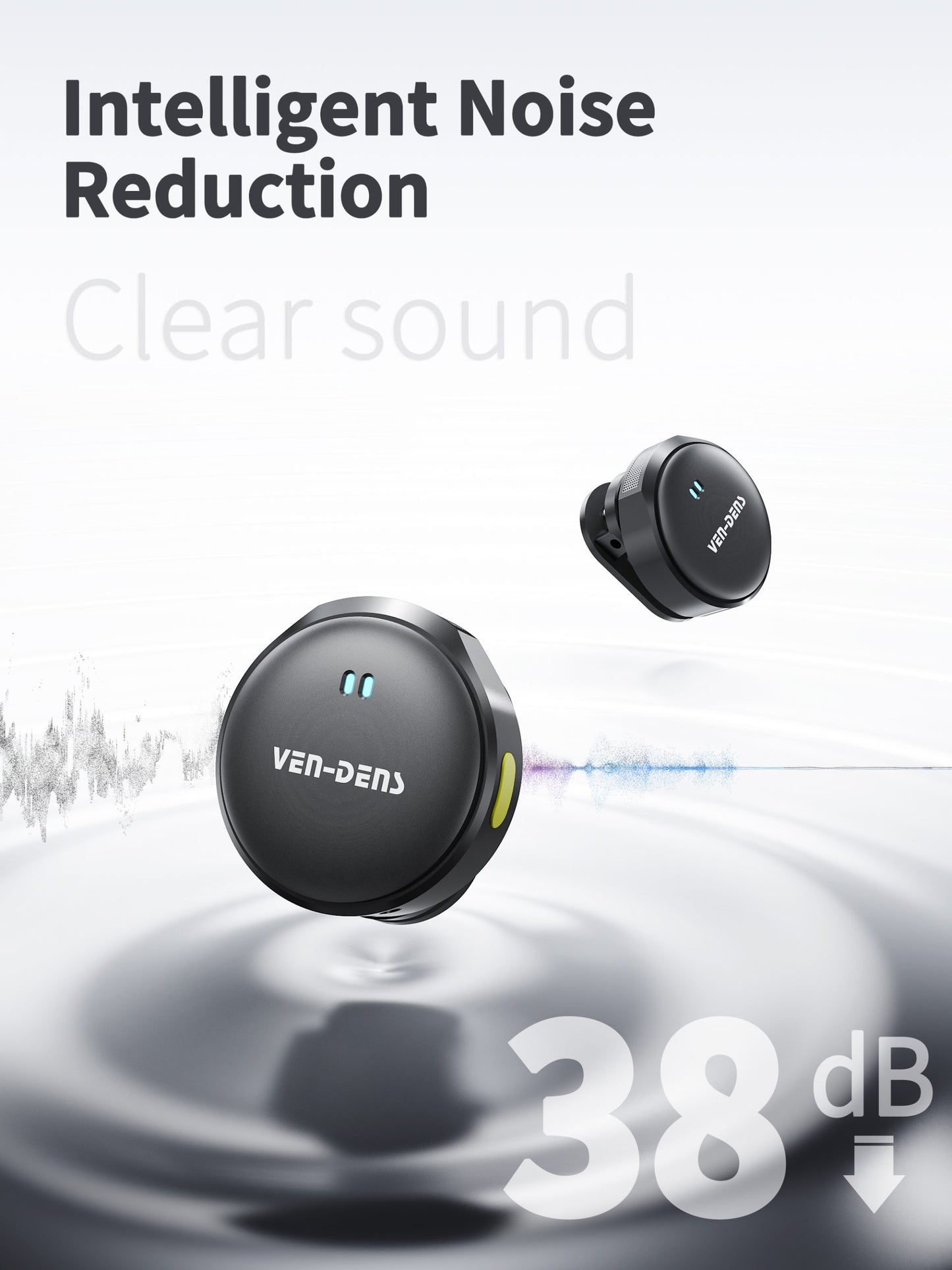 VD-MIC025 Yüksek Kaliteli Type-C ve IP Portlu HD Çift Mikrofonlu Profesyonel Kablosuz Manyetik Mikrofon, Canlı Performanslar İçin