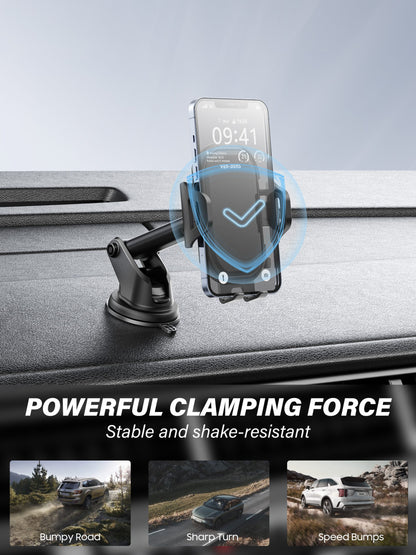 VD-HD009 Siyah Telefon Tutucu, Gösterge Paneli veya Ön Cam İçin, Klipsli, Güçlü, Titreşim Önleyici, Katlanabilir, Telefonlar İçin Uygun