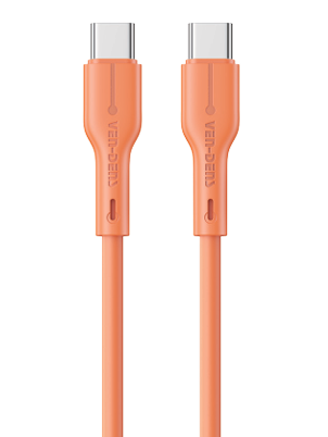 Vendens VD-DC23CC Type-C to Type-C 60W PD Hızlı Şarj ve Data Kablosu - 1 Metre, Turuncu