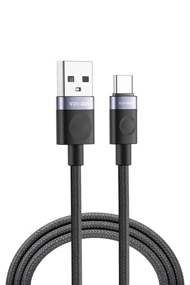 Vendens VD-DCM03 USB-A'dan USB-C'ye Örgülü 18W Type C Şarj Kablosu 1m, 2m, 3m