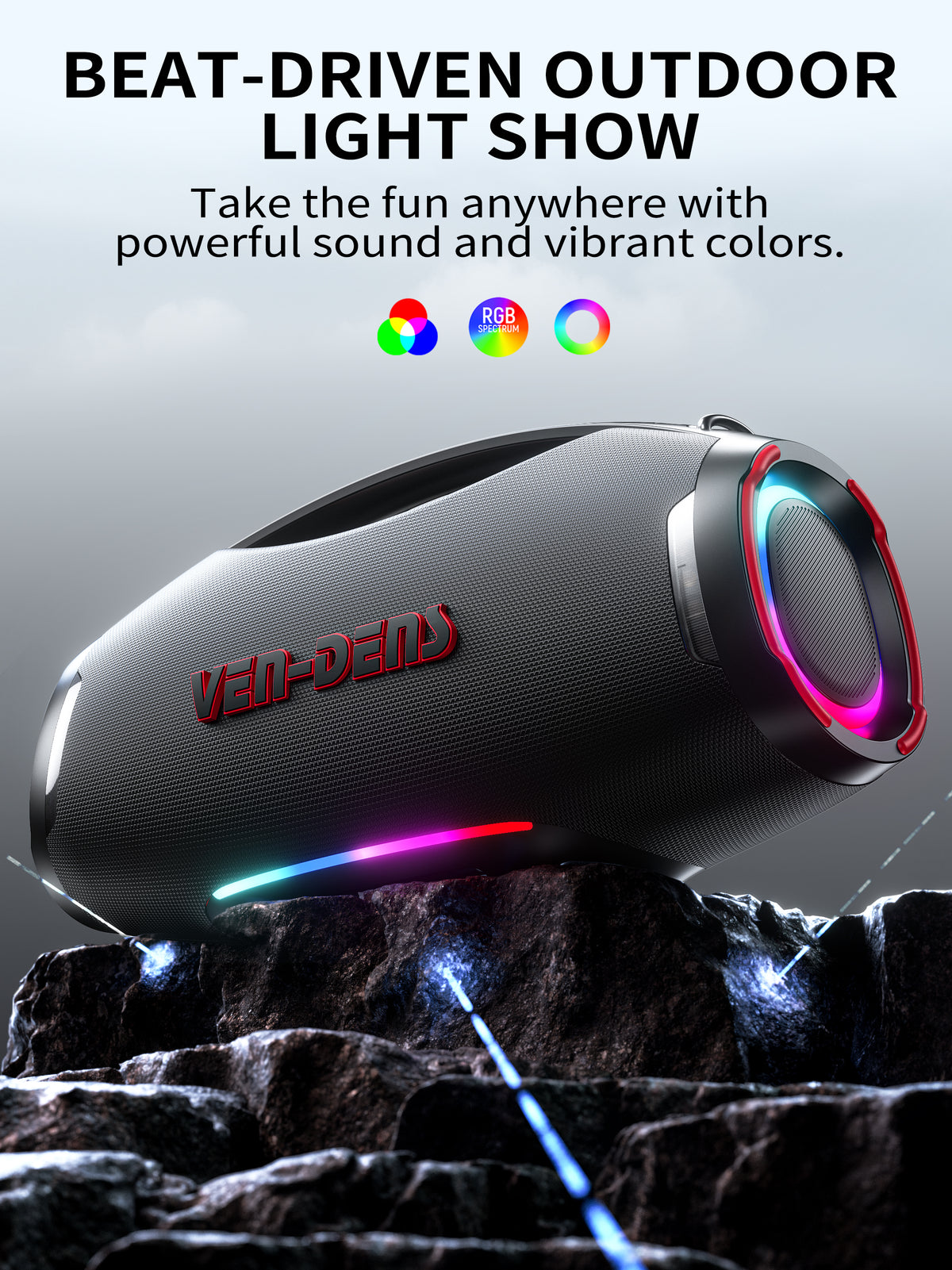 Vendens VD-SPK027L Taşınabilir Bluetooth Hoparlör - 45000mAh Pil, Mikrofonlu, 450W, Açık Hava Parti Hoparlörü