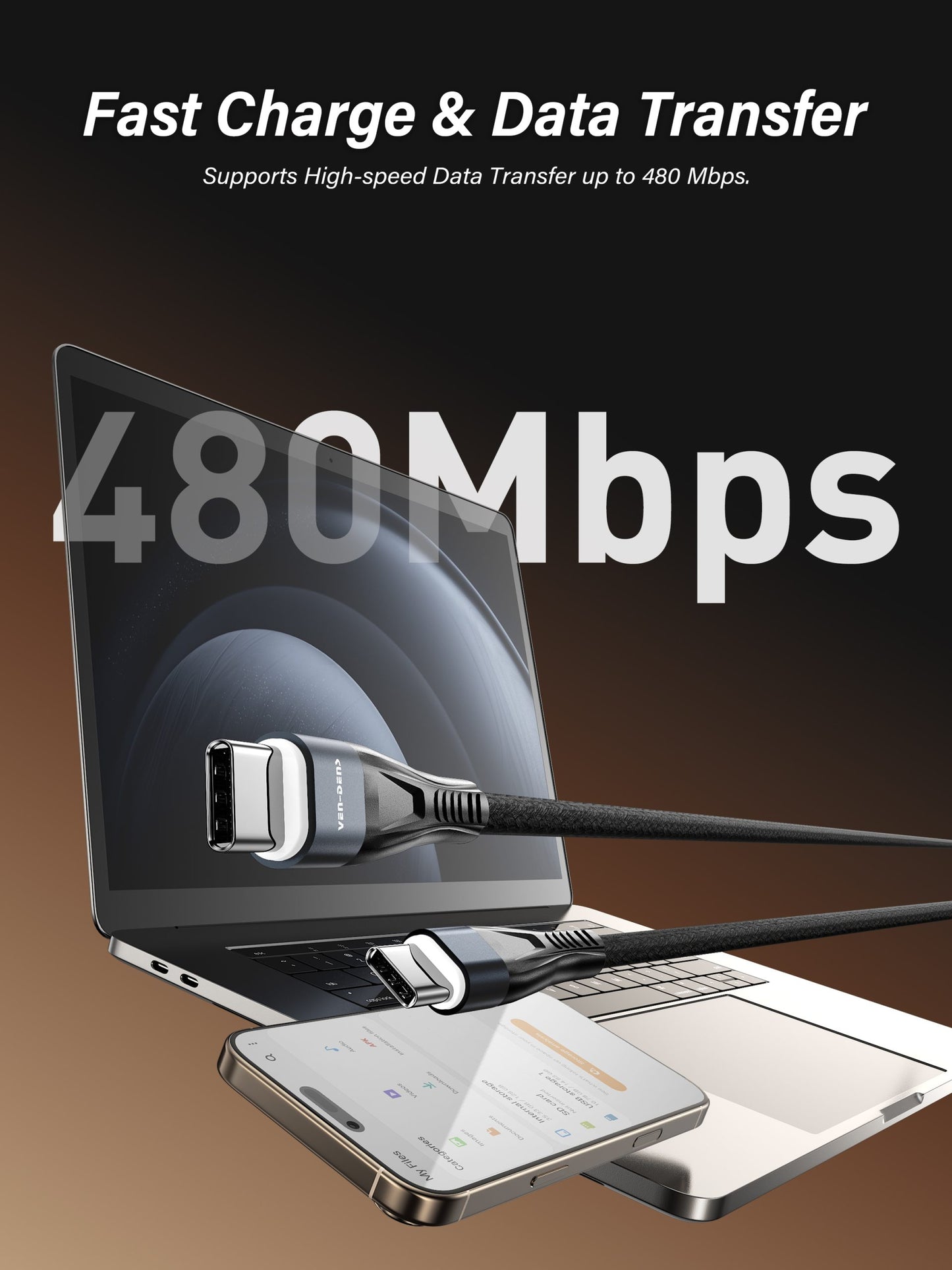 VD-DC19C Toptan fiyat USB-A - Type-C Kablo PVC veri kablosu 5V/3A, Type-C cihazlar için