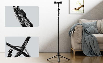 VD-SS10 Toptan Fiyat Yüksek Kalite ABS+alüminyum Alaşımlı Katlanabilir Uzatılabilir Bluetooth 360° Döndürülebilir Telefon Selfie Çubuğu ve Tripod