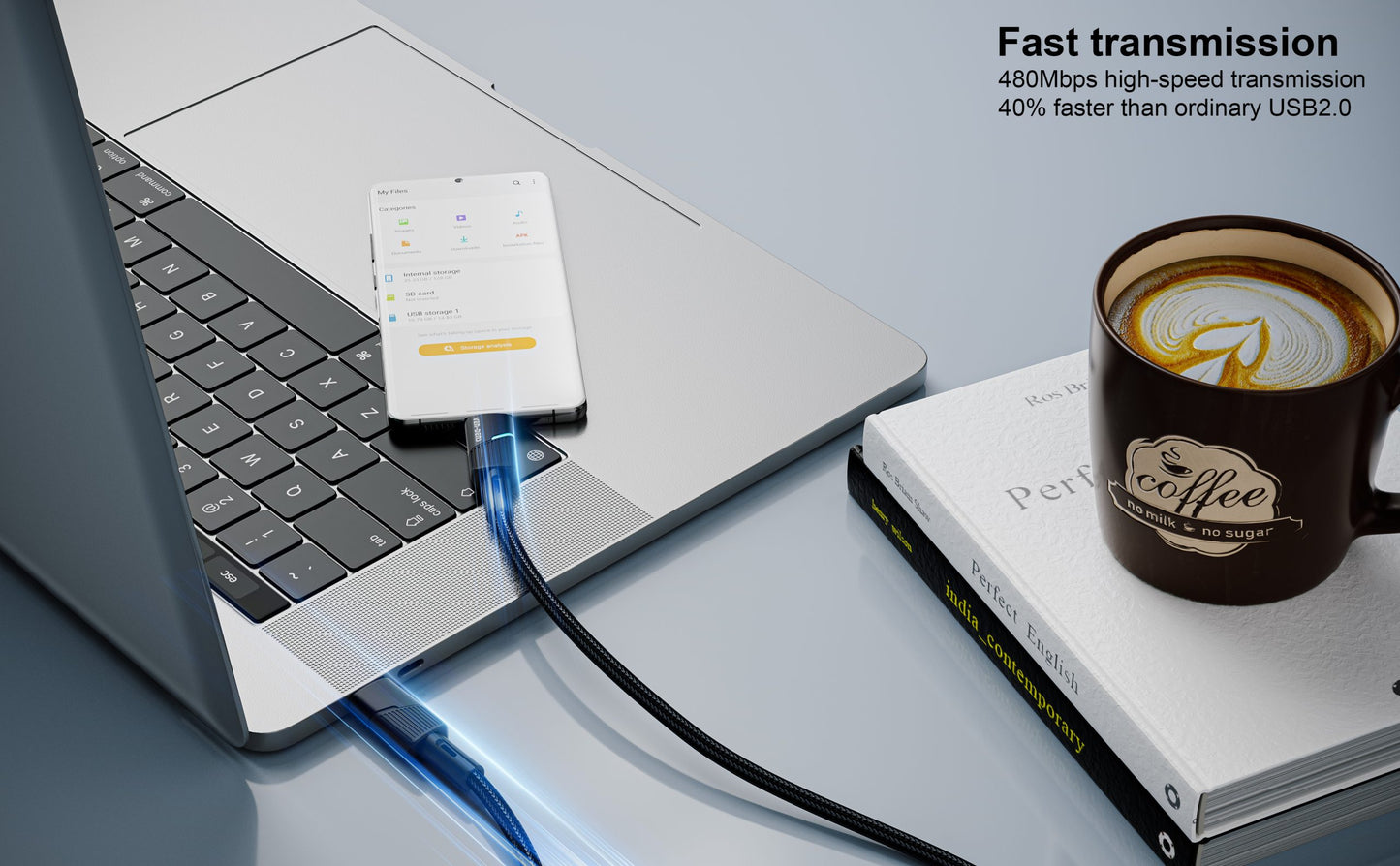 Vendens VD-DCY05 Type-C to Type-C 60W PD Hızlı Şarj ve Veri Aktarım Kablosu - 1 Metre, Örgü Tasarım