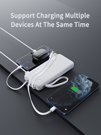 VD-PB059 Toptan fiyatla, yüksek kaliteli 20000mAh LED ışıklı, USB/Type-C/IP/Micro kablolu telefonlar için taşınabilir şarj cihazı.