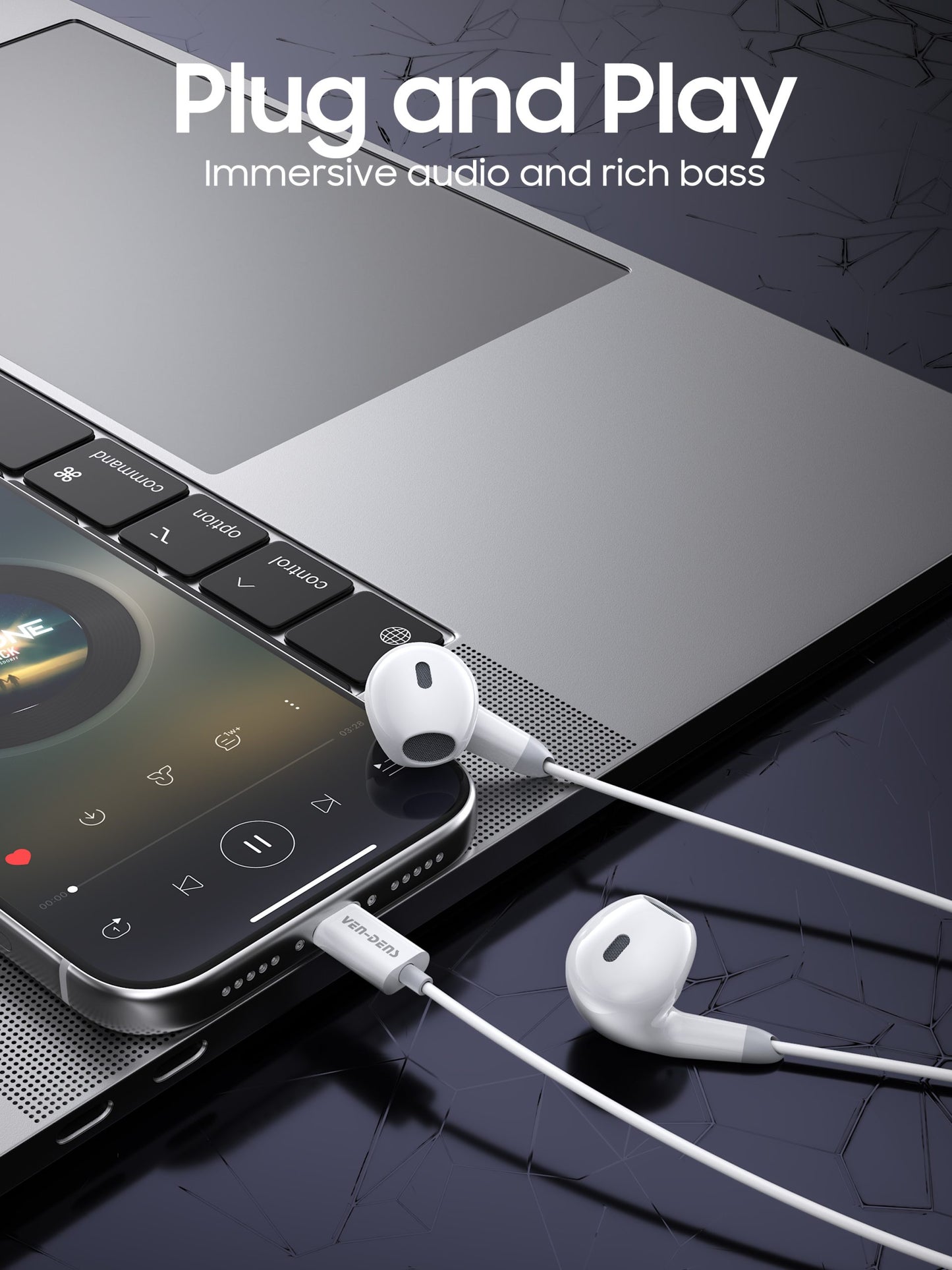 VD-EAR031 Type-C Mikrofonlu Kablolu Kulak İçi Kulaklık - USB C Uyumlu