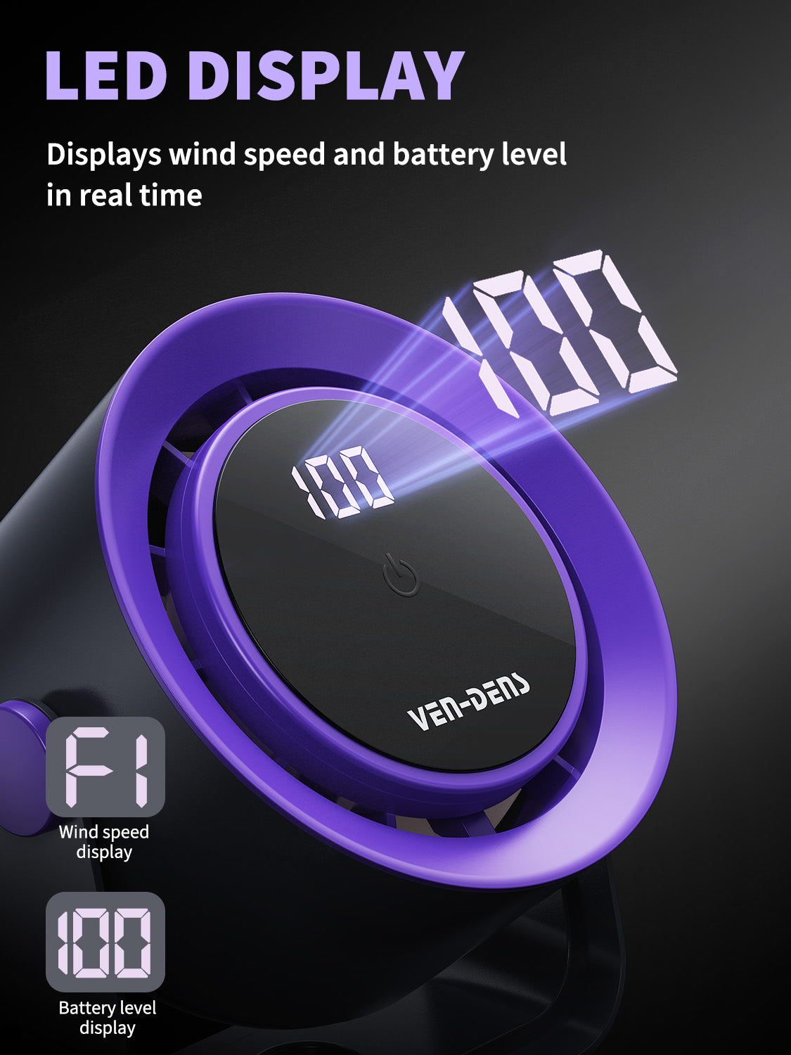 Vendens 1800mAh Uzun Pil Ömürlü Masaüstü Dolaşım Fanı