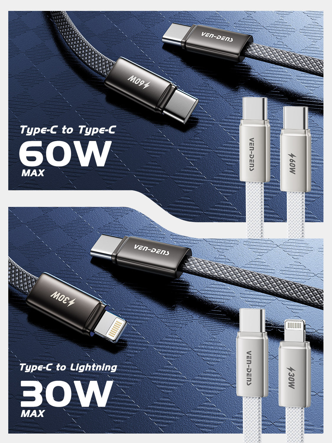 DC22CC Toptan fiyat özel teklif: Yüksek kaliteli çiplere sahip, evrensel, birinci sınıf 1 metrelik beyaz Type-C - Type-C 60W hızlı şarj veri kablosu.