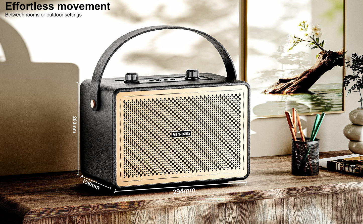 VD-SPK015 Yeni Ürün Taşınabilir Bluetooth Hoparlör, LED Işıklar, Uzun Pil Ömrü, Gerçek Kablosuz Stereo 30 Saat, Ev, Dış Mekan ve Parti İçin