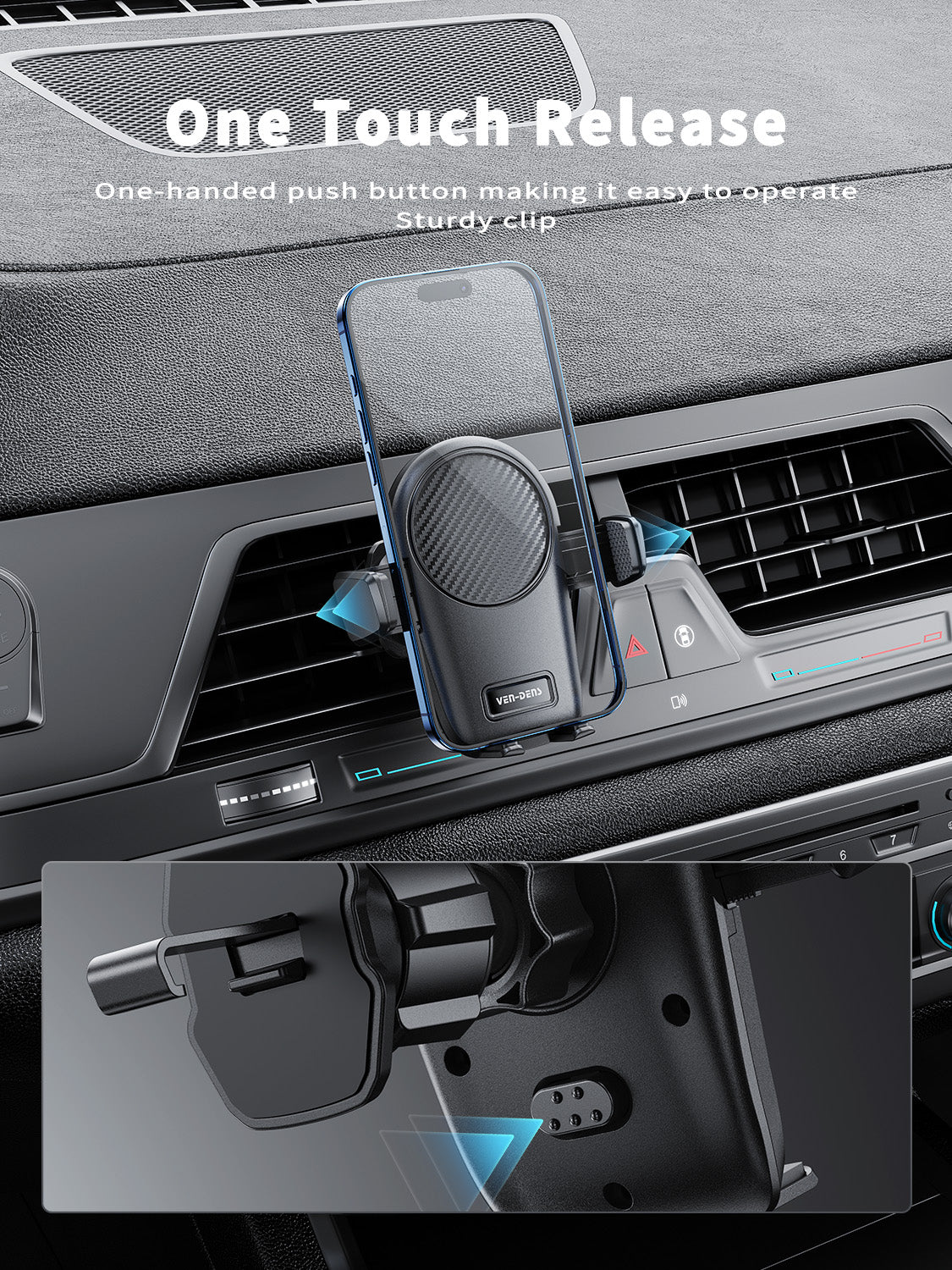 VD-HD047 Yüksek kaliteli, güçlü vantuzlu, katlanabilir telefon tutucu, araç içi/masaüstü evrensel akıllı telefon tutucu.