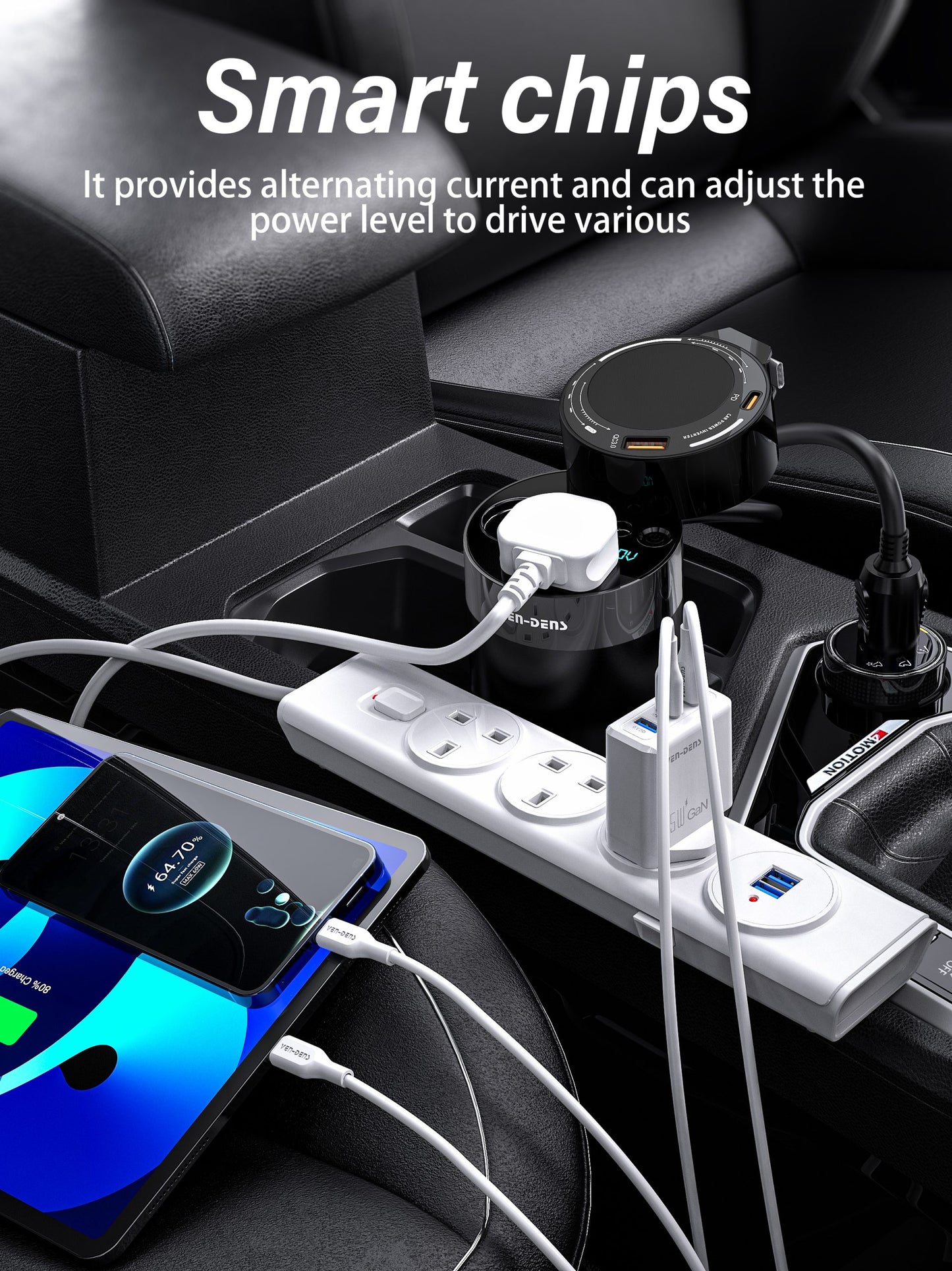 Vendens DriveMax 200W Araç Güç İstasyonu | Çakmaklık Priz ve DC Çıkış