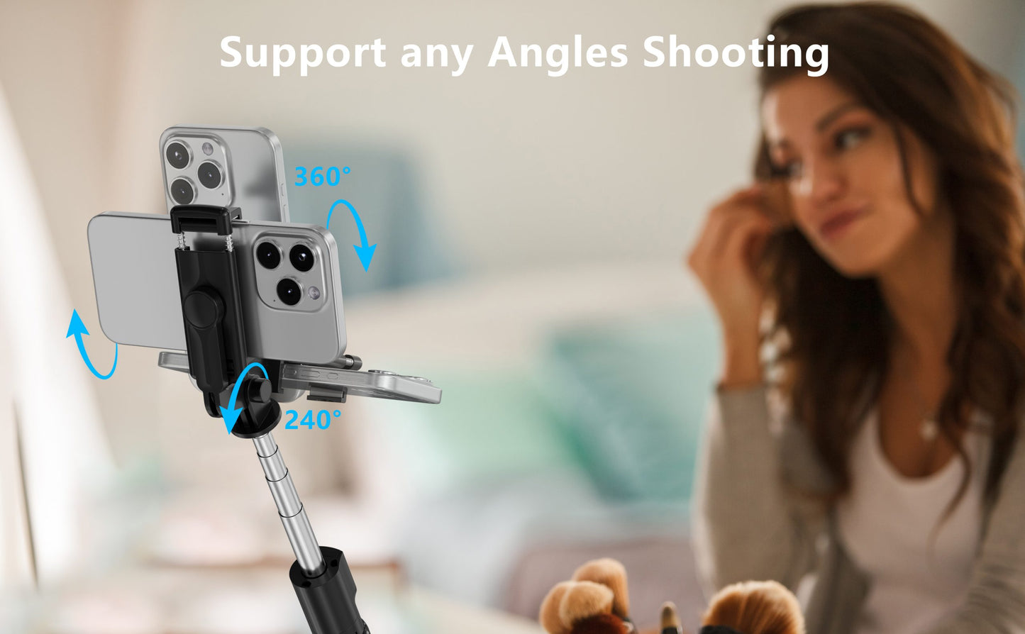 VD-SS04 Toptan Fiyat Yüksek Kalite Uzatılabilir Tripod ve Bluetooth Uzaktan Kumanda 360° Döndürülebilir Selfie Çubuğu Mükemmel Açılar İçin