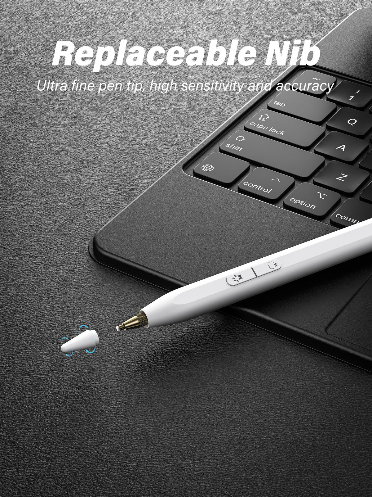 Vendens Manyetik Kalem – Hızlı Şarjlı, 2 Yedek Uçlu, Android ve iPad Uyumlu Stylus Kalem (Beyaz)