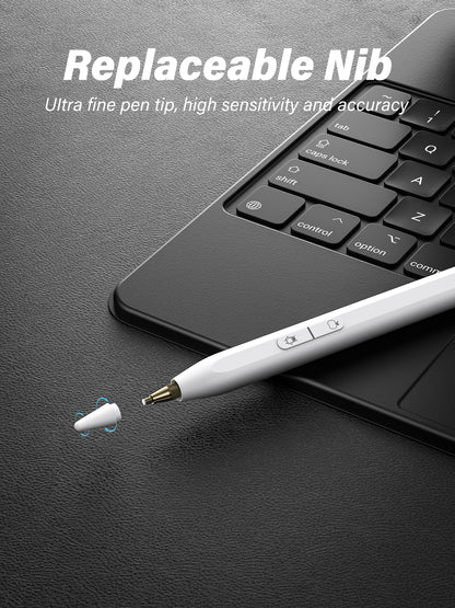 Vendens Manyetik Kalem – Hızlı Şarjlı, 2 Yedek Uçlu, Android ve iPad Uyumlu Stylus Kalem (Beyaz)