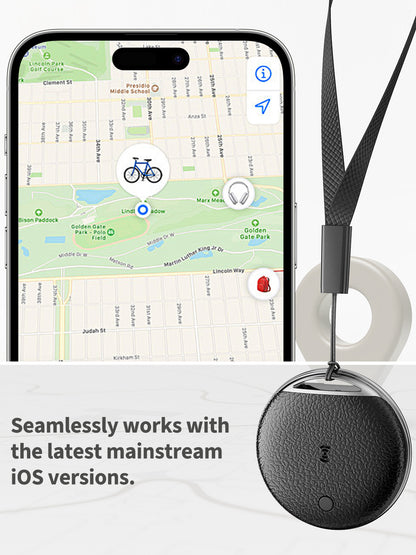 Vendens Anahtarlık Bulucu AirTag - GPS Takip Cihazı, Kayıp Eşya Bulucu, Apple Find My Uyumlu (Siyah)