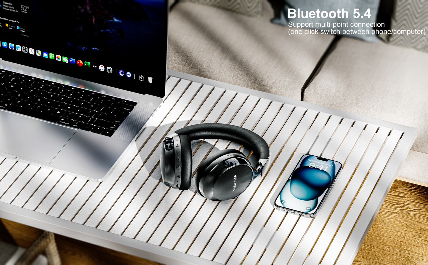 Vendens VD-HP016 Kablosuz Kulaklık | 40 Saat Gürültü Engelleme, HD Stereo Ses, 300mAh Batarya