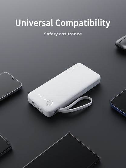 VD-PB059 Toptan fiyatla, yüksek kaliteli 20000mAh LED ışıklı, USB/Type-C/IP/Micro kablolu telefonlar için taşınabilir şarj cihazı.