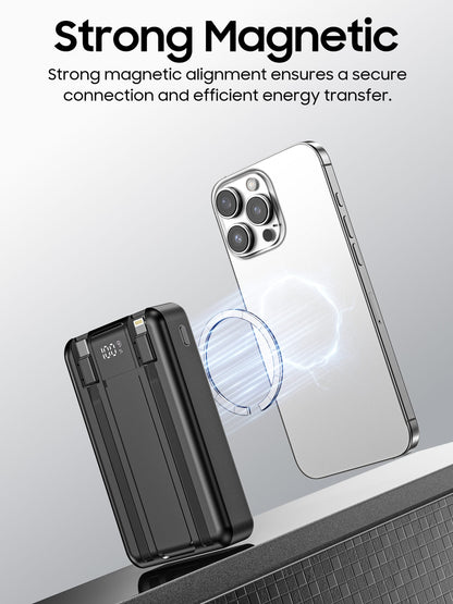 Vendens 10000mAh 15W Kablosuz Hızlı Şarj Powerbank Siyah - Taşınabilir Yüksek Kapasiteli Batarya