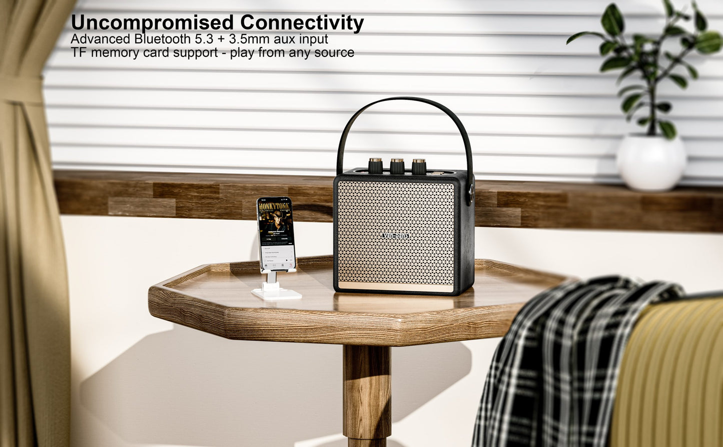 VD-SPK012 Yeni Ürün: Siyah, Beyaz Bluetooth Hoparlör, LED Işıklar, Su Geçirmez, Kristal Netliğinde Ses, Gerçek Kablosuz Stereo, 30 Saat Kullanım Süresi, Ev, Dış Mekan ve Parti İçin