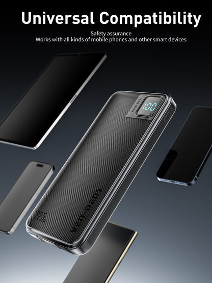 VD-PB060 Toptan fiyatla, telefonlar için Type-C/IP kablolu, dijital ekranlı, yüksek kaliteli 10000mAh Power Bank.