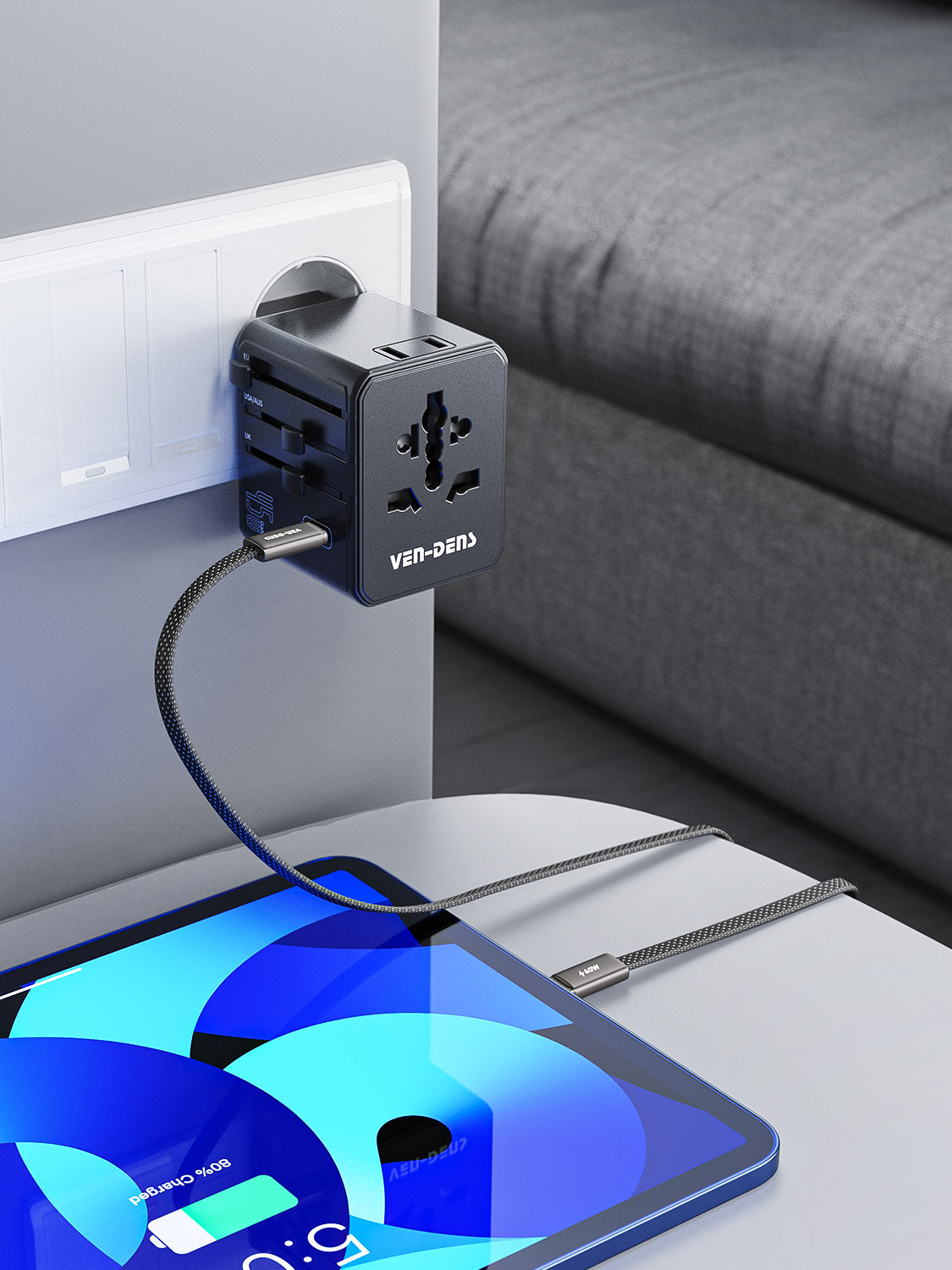 DC22CC Toptan fiyat özel teklif: Yüksek kaliteli çiplere sahip, evrensel, birinci sınıf 1 metrelik beyaz Type-C - Type-C 60W hızlı şarj veri kablosu.