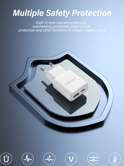Vendens 30W USB-A ve USB-C Çift Çıkışlı Type C Hızlı Şarj Aleti Adaptörü