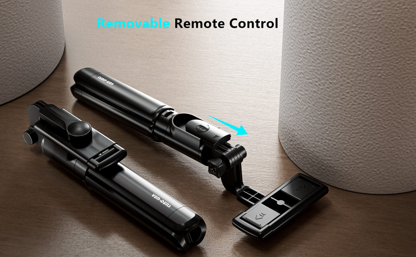 VD-SS04 Toptan Fiyat Yüksek Kalite Uzatılabilir Tripod ve Bluetooth Uzaktan Kumanda 360° Döndürülebilir Selfie Çubuğu Mükemmel Açılar İçin