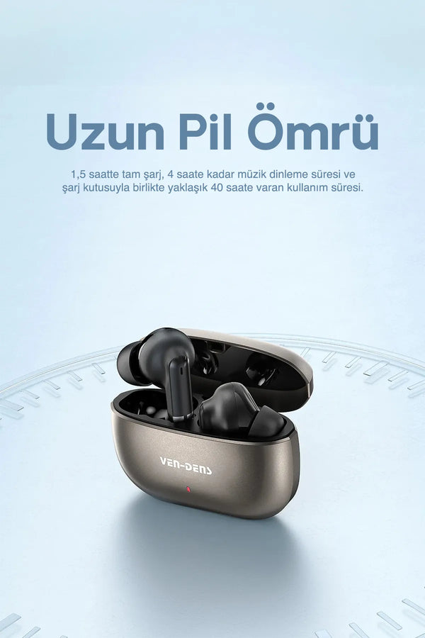 Vendens VD-BT038 Premium TWS Kulaklık -Stand By 60 Saat Pil Ömrü, Kablosuz Kulak İçi