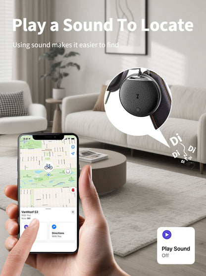 Vendens Anahtarlık Bulucu AirTag - GPS Takip Cihazı, Kayıp Eşya Bulucu, Apple Find My Uyumlu (Siyah)