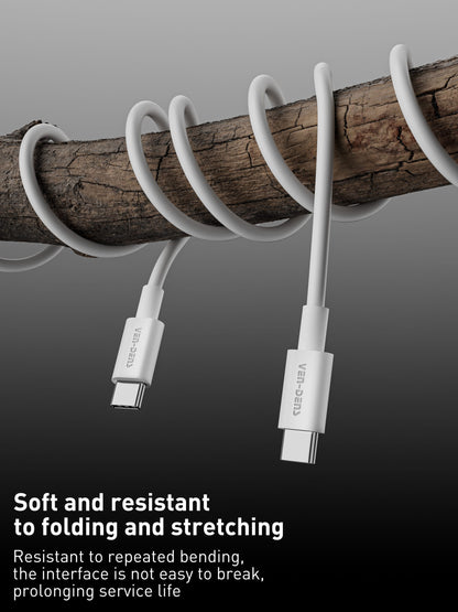 VD-DCR04 Separate packing Yüksek kaliteli 27W USB-C - Lightning Beyaz/Siyah 1 Metre PVC Veri Kablosu