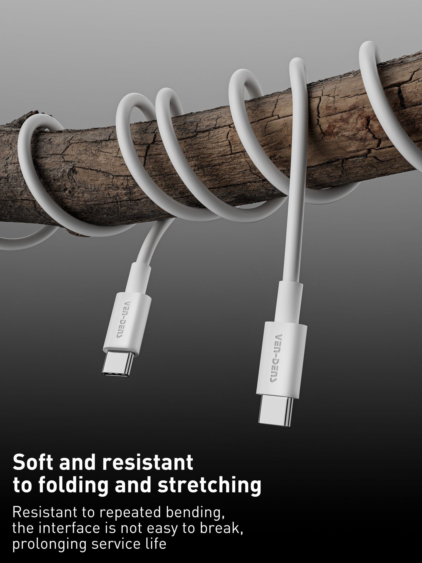 VD-DCR05 Separate packing Toptan Fiyat yüksek kalite 60W Beyaz/Siyah USB-C - USB-C 1M PVC Veri Kablosu