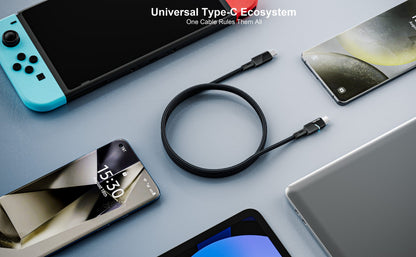 Vendens VD-DCY05 Type-C to Type-C 60W PD Hızlı Şarj ve Veri Aktarım Kablosu - 1 Metre, Örgü Tasarım