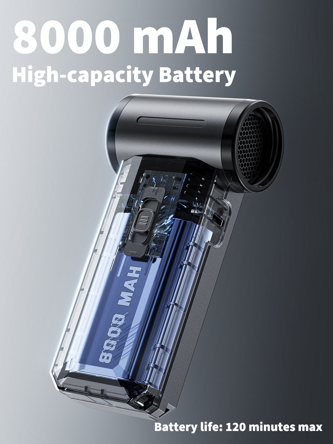 Vendens 8000mAh Uzun Pil Ömürlü Çok Fonksiyonlu Güçlü Fan