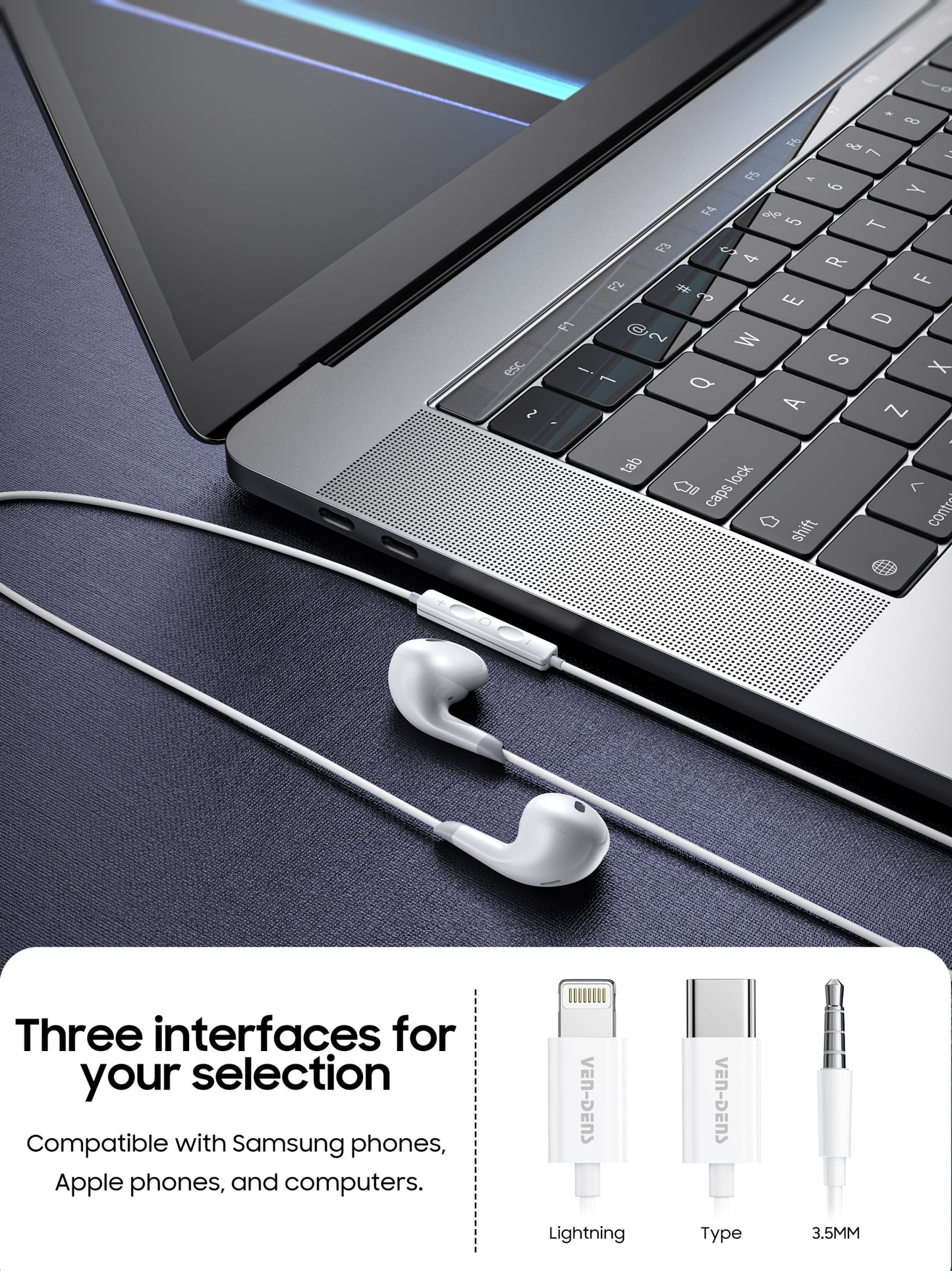 VD-EAR031 Type-C Mikrofonlu Kablolu Kulak İçi Kulaklık - USB C Uyumlu