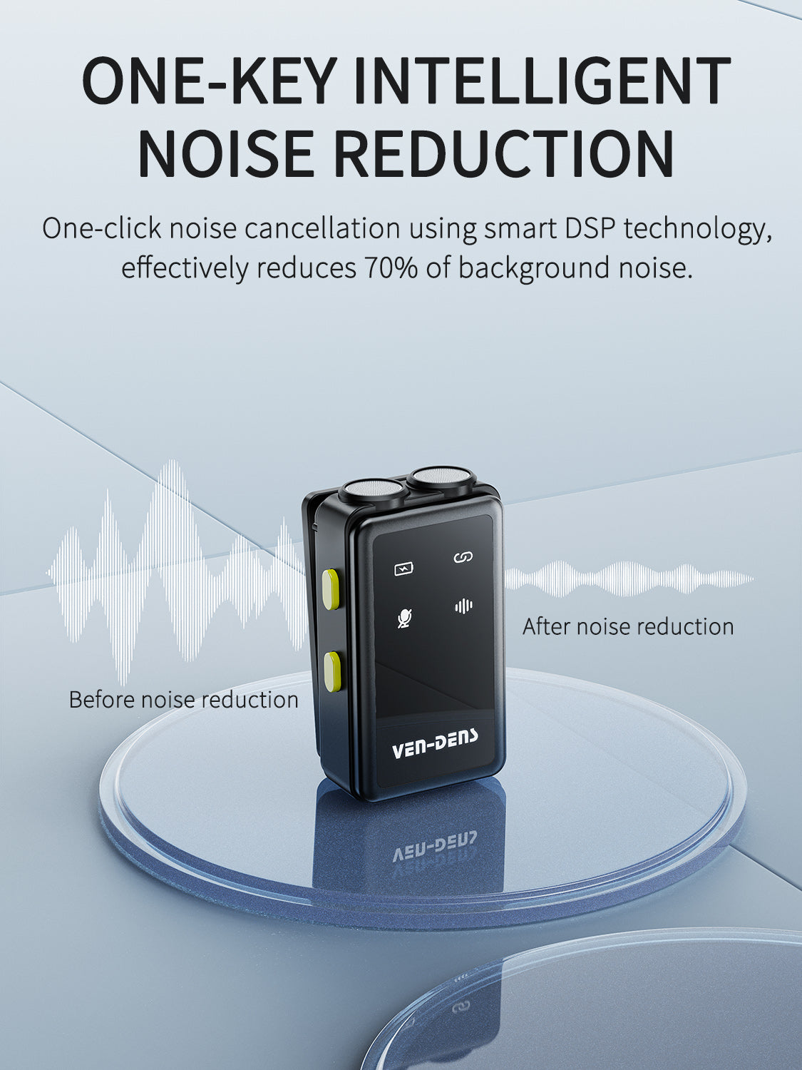 VD-MIC019 Yüksek Kaliteli Profesyonel IP/Type C Çift Mikrofonlu Kablosuz Mikrofon, Gürültü Engelleme Fonksiyonlu HD Ses