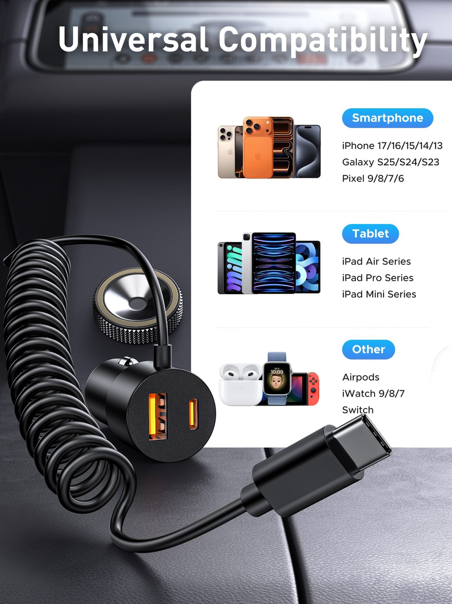 Vendens DrivePro 60W Hızlı Araç Şarj Cihazı