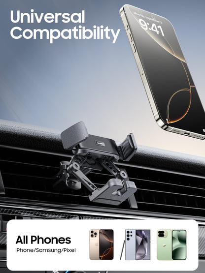 VD-HD024 Yüksek kaliteli ABS ve PC malzemeden üretilmiştir. Titreşime dayanıklı, stabil, tek elle kullanılabilen, akıllı telefonlar için havalandırma ızgarasına monte edilebilen araç içi tutucu.
