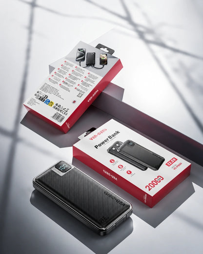 Vendens VD-PB061 20000mAh Dahili Kablolu Powerbank | 22.5W Hızlı Şarj & Dijital Ekran