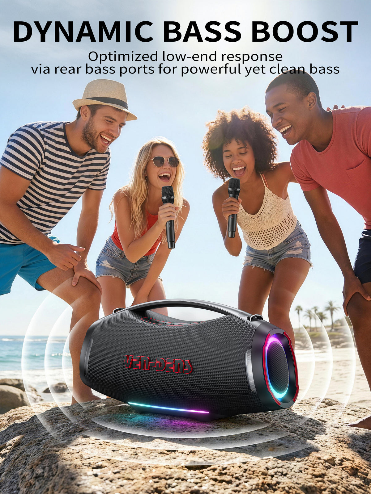 Vendens VD-SPK027L Taşınabilir Bluetooth Hoparlör - 45000mAh Pil, Mikrofonlu, 450W, Açık Hava Parti Hoparlörü