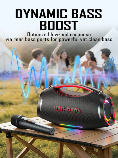 Vendens Taşınabilir Bluetooth Hoparlör 12000mAh Pil Mikrofonlu - Açık Hava Parti ve Ev Kullanımı